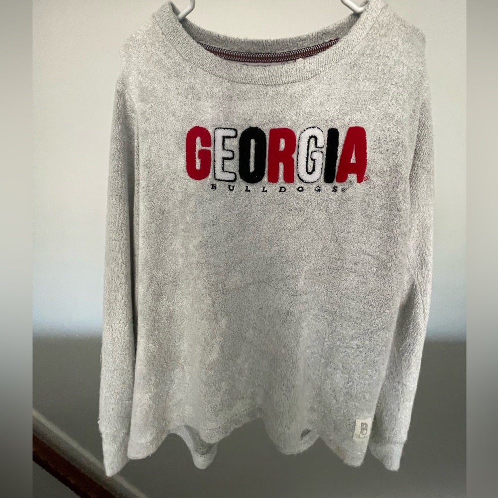 Women's Pressbox Gray Georgia Bulldogs Sweatshirt